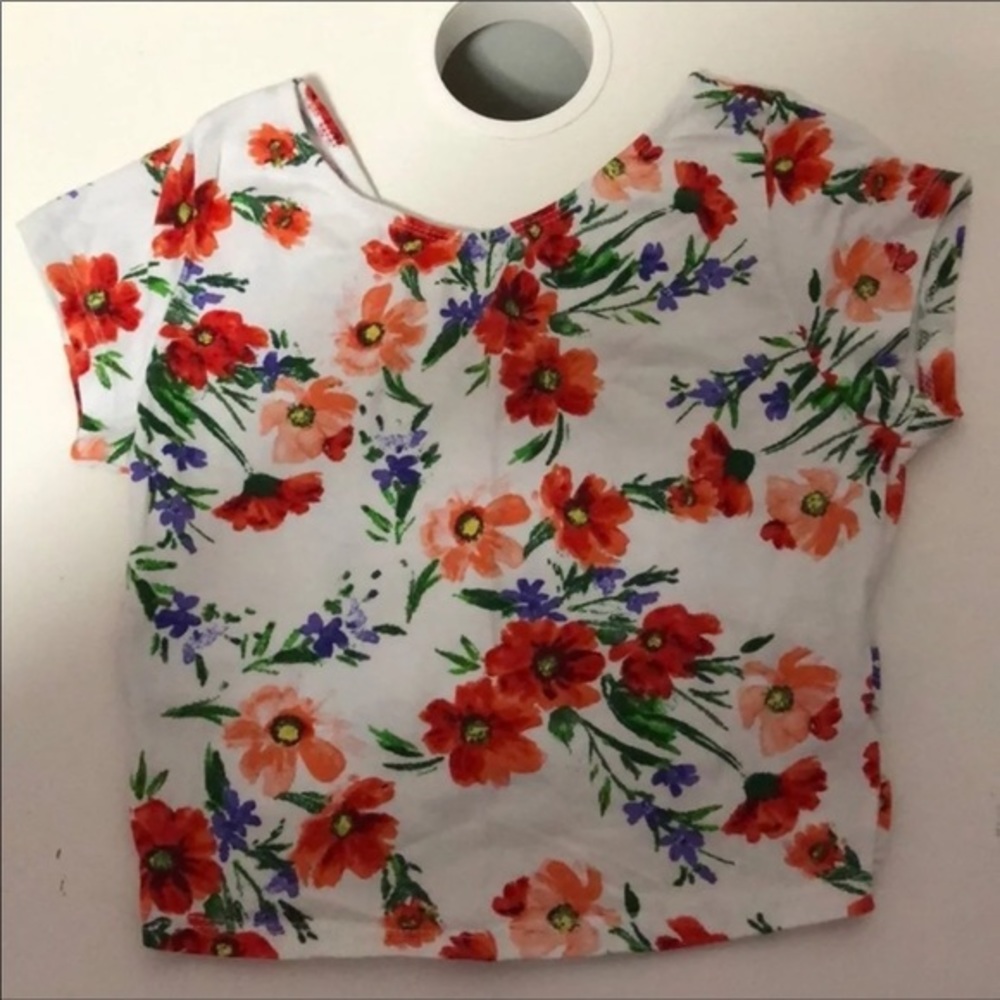Ambiance Apparel Floral Crop Top
